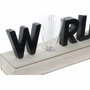 DKD Home Decor Decoración Luminosa LED MDF 34x8x16 World Negro