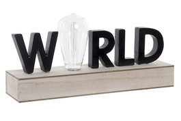 DKD Home Decor Decoracion Luminosa Negro Natural 8 x 16 x 34 cm