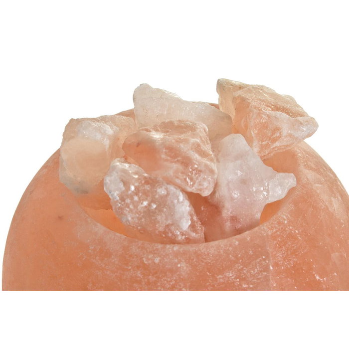 DKD Home Decor Lámpara de Sobremesa Sal del Himalaya Forma de Huevo Naranja