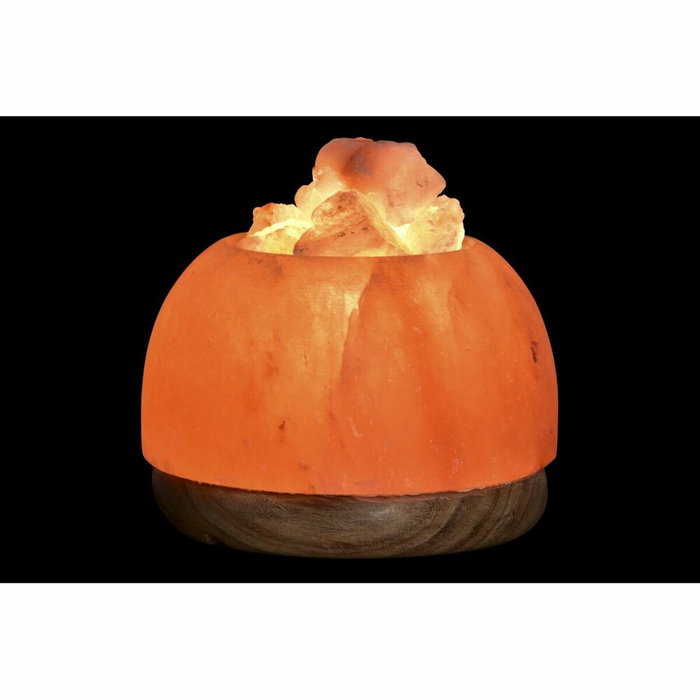 DKD Home Decor Lámpara de Sobremesa Sal del Himalaya Forma de Huevo Naranja