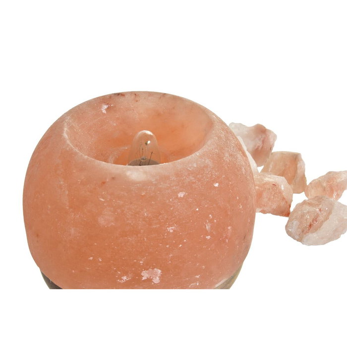 DKD Home Decor Lámpara de Sobremesa Sal del Himalaya Forma de Huevo Naranja