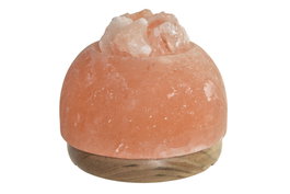 DKD Home Decor Lámpara de Sal del Himalaya Huevo, Estilo Árabe, 16x18x16 cm, Naranja, con Bombilla E14, Natural
