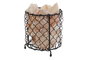 DKD Home Decor Lámpara de Sal del Himalaya Sobremesa Árabe, Natural con Acabado en Cesta, Rosa y Negro, Incluye Bombilla E14, 17x17x17 cm