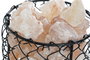 DKD Home Decor Lámpara de Sal del Himalaya Sobremesa Árabe, Natural con Acabado en Cesta, Rosa y Negro, Incluye Bombilla E14, 17x17x17 cm