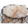 DKD Home Decor Lámpara de sobremesa de sal del Himalaya con cesta, 17x17x17 cm, Rosa y negro