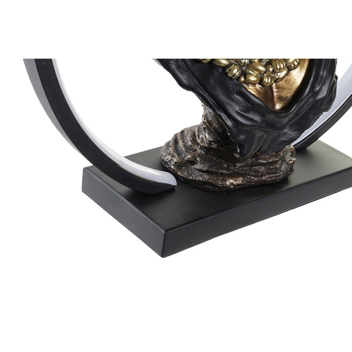DKD Home Decor Decoración Luminosa Africana de Resina con LED, Cobrizo y Negro DKD Home Decor Decoración Luminosa Africana de Resina con LED, Cobrizo y Negro