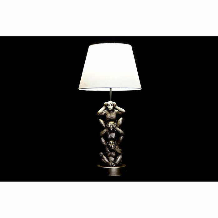 DKD Home Decor Lámpara de Sobremesa de Resina y Poliéster con Diseño de Monos, Dorado y Blanco DKD Home Decor Lámpara de Sobremesa de Resina y Poliéster con Diseño de Monos, Dorado y Blanco