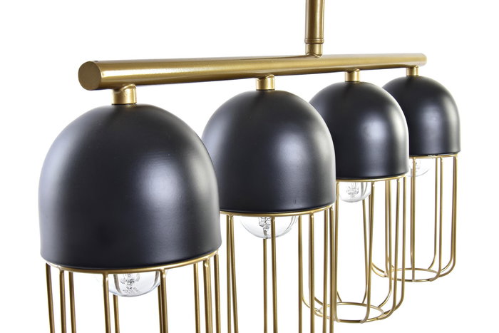 DKD Home Decor Lámpara Techo Loft Negro Dorado 11 x 26 x 60 cm Metal 4 Bombillas E27