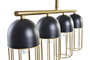 DKD Home Decor Lámpara Techo Loft Negro Dorado 11 x 26 x 60 cm Metal 4 Bombillas E27