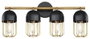 DKD Home Decor Lámpara de Techo Metal Negro y Dorado 60x11x26 cm