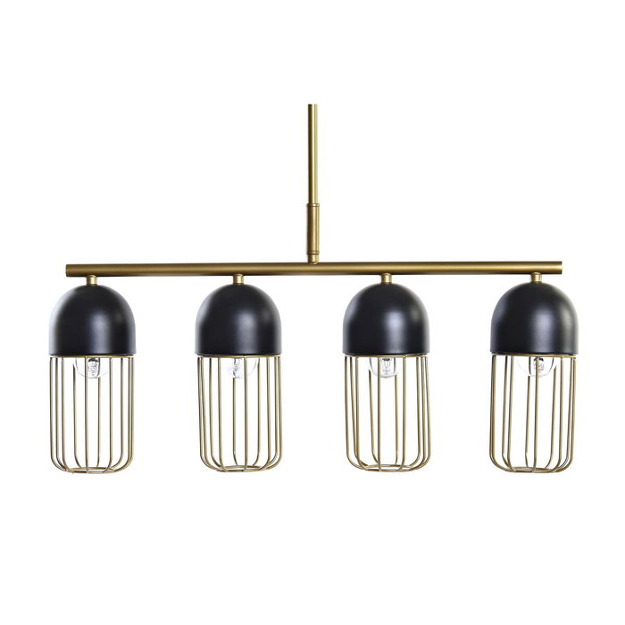 DKD Home Decor Lámpara de Techo Metal Negro y Dorado 60x11x26 cm