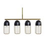 DKD Home Decor Lámpara de Techo Metal Negro y Dorado 60x11x26 cm
