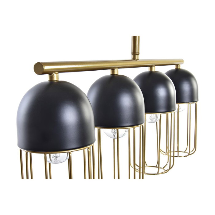 DKD Home Decor Lámpara de Techo Metal Negro y Dorado 60x11x26 cm
