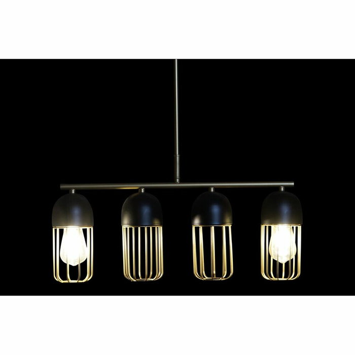 DKD Home Decor Lámpara de Techo Metal Negro y Dorado 60x11x26 cm
