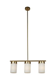 DKD Home Decor Lámpara Techo Moderno Dorado Blanco Metal Cristal 60 x 15 x 25 cm