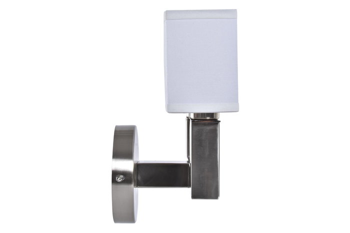 DKD Home Decor Lámpara Aplique Moderno Plateado Blanco Metal Poliester 25 x 14 x 24 cm