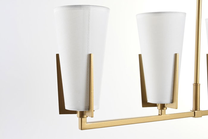 DKD Home Decor Lámpara Techo Moderno Dorado Blanco Metal Cristal 67 x 14 x 22 cm