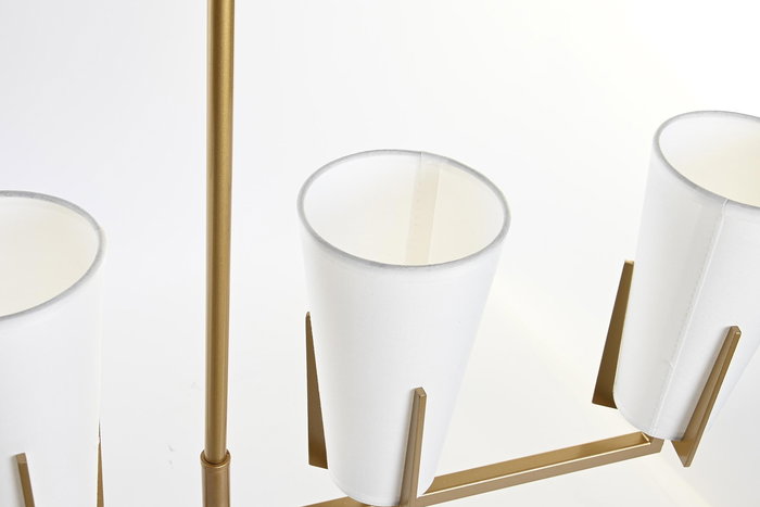 DKD Home Decor Lámpara Techo Moderno Dorado Blanco Metal Cristal 67 x 14 x 22 cm