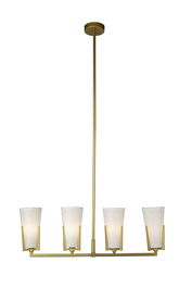 DKD Home Decor Lámpara Techo Moderno Dorado Blanco Metal Cristal 67 x 14 x 22 cm