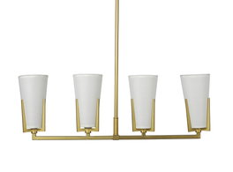 DKD Home Decor Lámpara de Techo de Metal y Cristal Dorado y Blanco 67x14x22 cm
