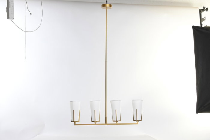 DKD Home Decor Lámpara Techo Moderno Dorado Blanco Metal Cristal 67 x 14 x 22 cm