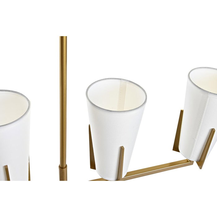 DKD Home Decor Lámpara de Techo de Metal y Cristal Dorado y Blanco 67x14x22 cm