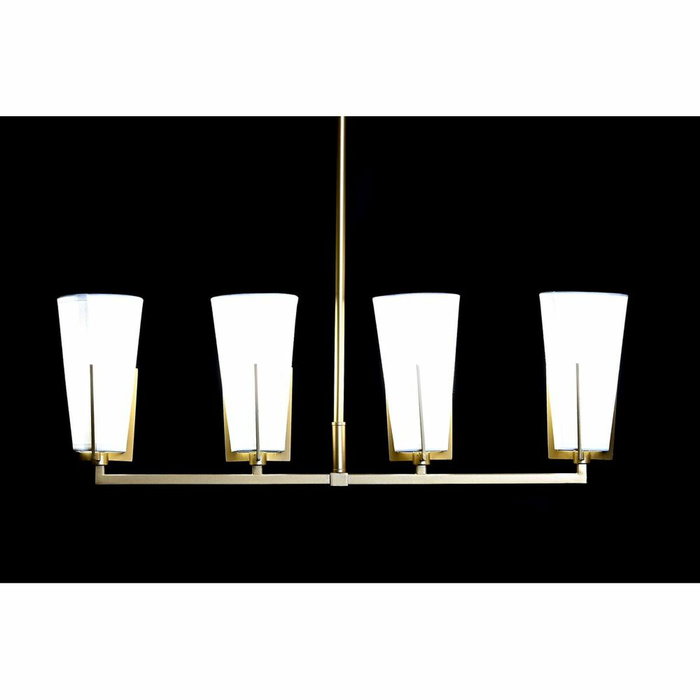 DKD Home Decor Lámpara de Techo de Metal y Cristal Dorado y Blanco 67x14x22 cm
