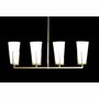 DKD Home Decor Lámpara de Techo de Metal y Cristal Dorado y Blanco 67x14x22 cm