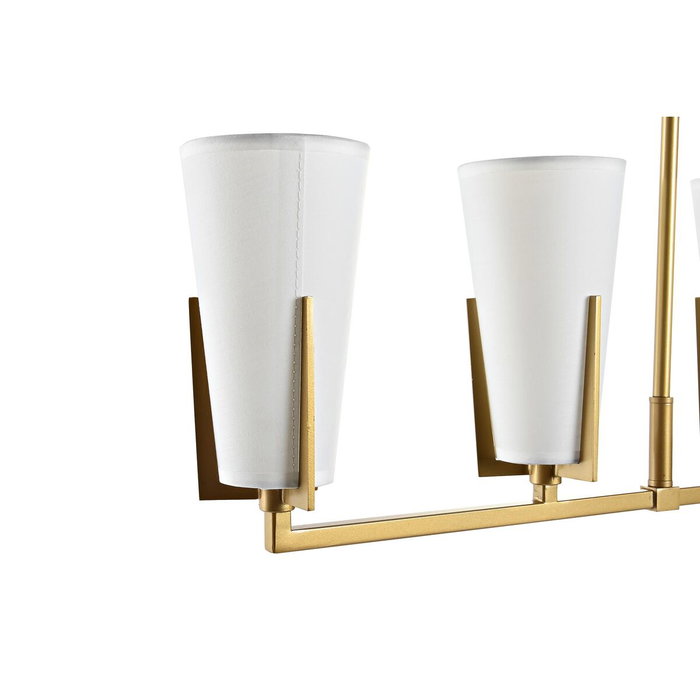 DKD Home Decor Lámpara de Techo de Metal y Cristal Dorado y Blanco 67x14x22 cm