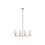 DKD Home Decor Lámpara de Techo de Metal y Cristal Dorado y Blanco 67x14x22 cm