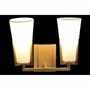 DKD Home Decor Lámpara Aplique Metal y Poliéster Doble Dorado y Blanco