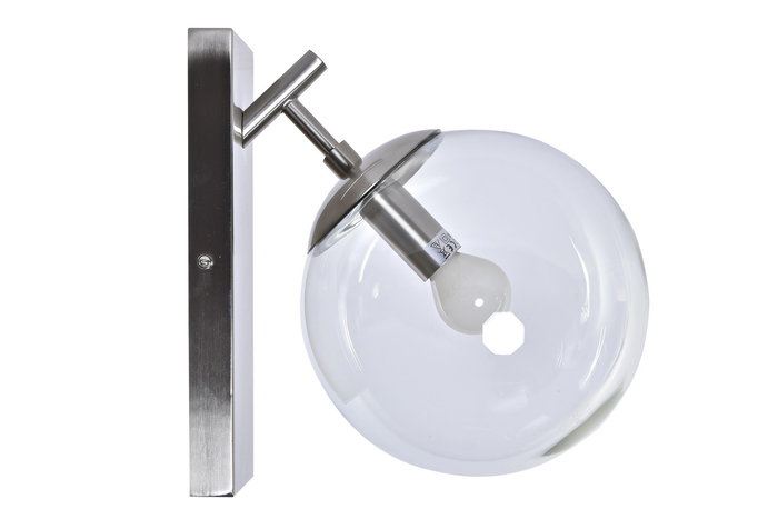 DKD Home Decor Lámpara Aplique Moderno Plateado Metal Cristal 25 x 27 x 20 cm