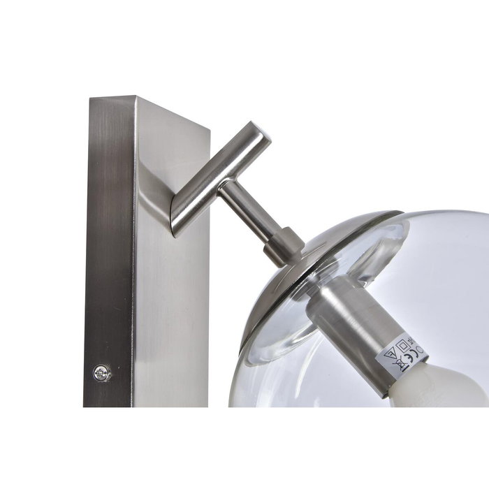 DKD Home Decor Lámpara Aplique Metal y Cristal Plateada Bola DKD Home Decor Lámpara Aplique Metal y Cristal Plateada Bola