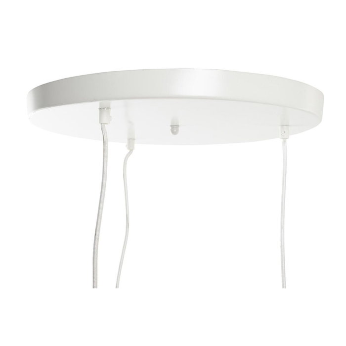 DKD Home Decor Lámpara de Techo de Metal y Ratán Marrón Claro y Blanco 38x38x75 cm