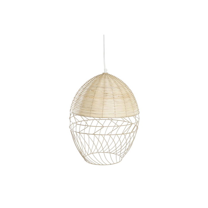 DKD Home Decor Lámpara de Techo de Metal y Ratán Marrón Claro DKD Home Decor Lámpara de Techo de Metal y Ratán Marrón Claro