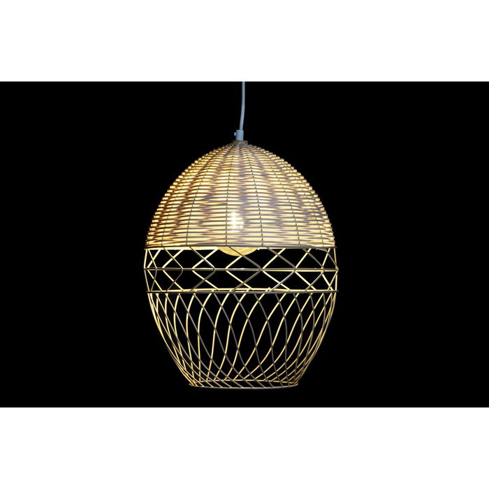DKD Home Decor Lámpara de Techo de Metal y Ratán Marrón Claro DKD Home Decor Lámpara de Techo de Metal y Ratán Marrón Claro
