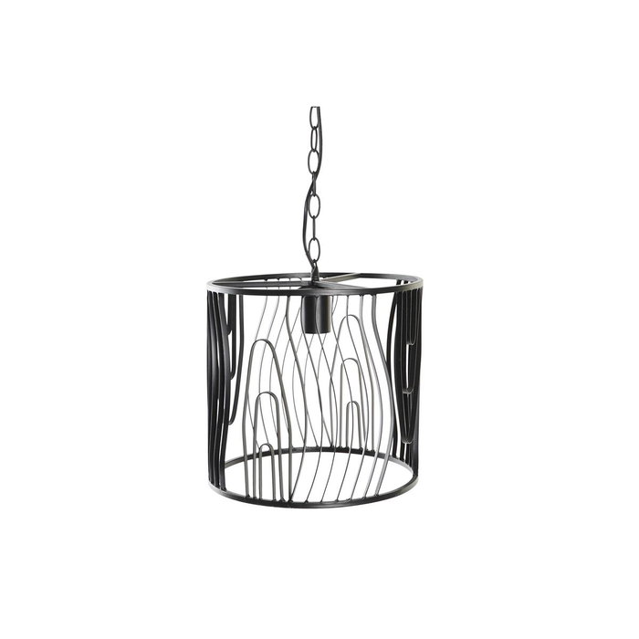 DKD Home Decor Lámpara de Techo de Metal Negra 30x30x28 cm