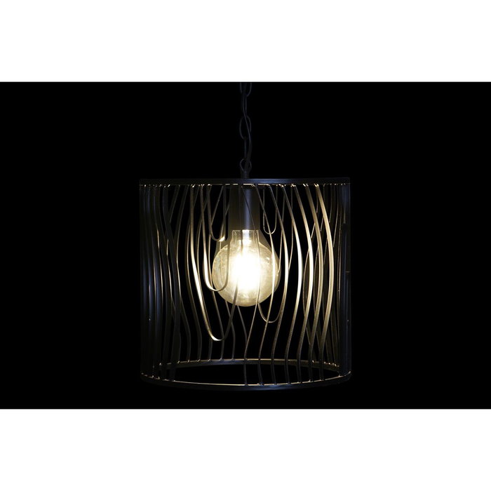 DKD Home Decor Lámpara de Techo de Metal Negra 30x30x28 cm