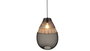 DKD Home Decor Lámpara de Techo de Metal y Ratán Negro y Marrón 32x32x43 cm