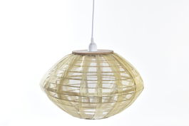 DKD Home Decor Lámpara de Techo Balines Bambú Marrón Dorado 42 x 26 x 42 cm