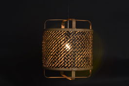 DKD Home Decor Lámpara de Techo Tropical 36 x 48 x 36 cm Marrón Negro Ratán E27