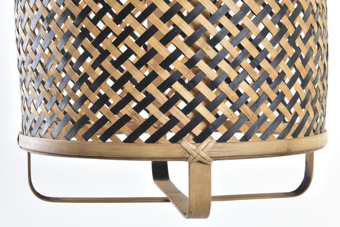 DKD Home Decor Lámpara de Techo Tropical 36 x 48 x 36 cm Marrón Negro Ratán E27