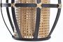 DKD Home Decor Lámpara Techo Colonial Negro Marron 34 x 35 x 34 cm Bambú Ratán