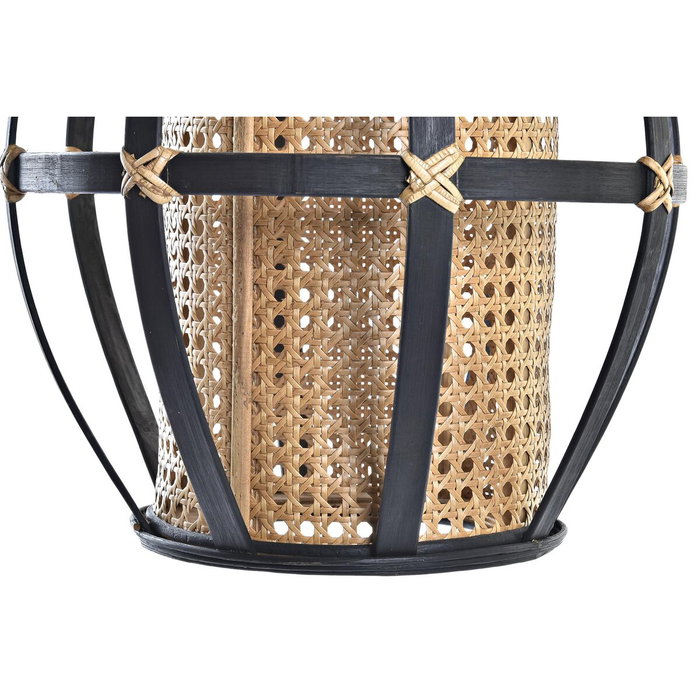 DKD Home Decor Lámpara de Techo de Bambú y Ratán Natural y Negro 34x34x35 cm DKD Home Decor Lámpara de Techo de Bambú y Ratán Natural y Negro 34x34x35 cm