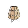 DKD Home Decor Lámpara de sobremesa de ratán y metal diseño flor KURAN