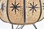 DKD Home Decor Lámpara Sobremesa Tropical Ratán y Metal Marron Negro 37 x 47 x 37 cm