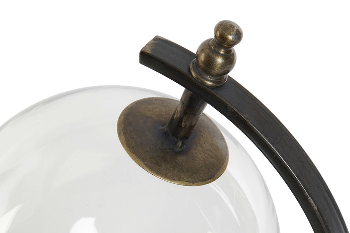 DKD Home Decor Lámpara de Sobremesa Bola Dorado Metal y Cristal