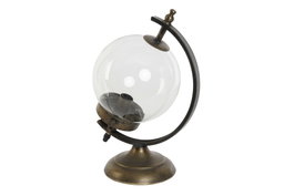 DKD Home Decor Lámpara de Sobremesa Bola Dorado Metal y Cristal