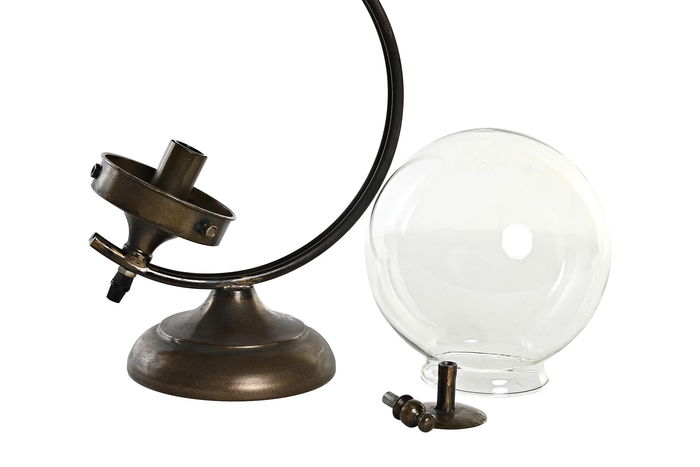 DKD Home Decor Lámpara Sobremesa Vintage Dorado Metal y Cristal 25 x 36 x 20 cm