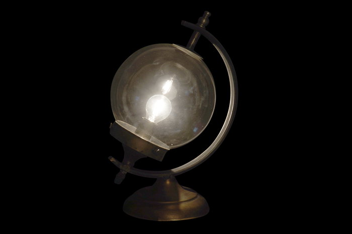 DKD Home Decor Lámpara de Sobremesa Bola Dorado Metal y Cristal